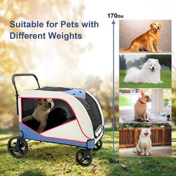 Poloma Large Dog Stroller for Pet Jogger Stroller for 2 Dogs Cats